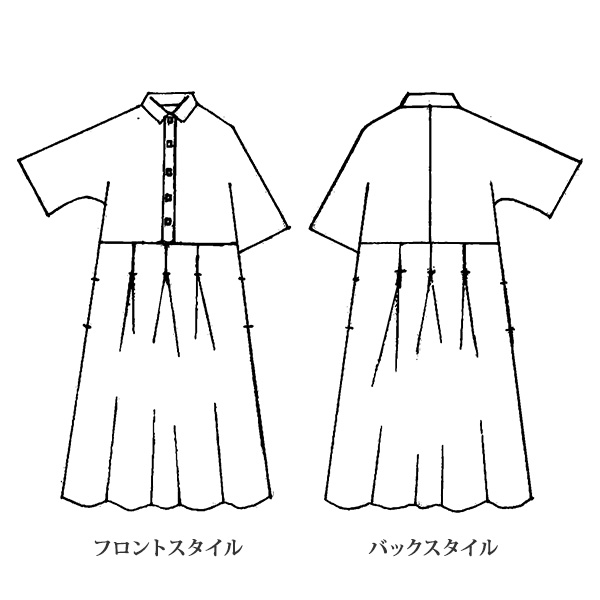 綿100％サファリ柄ワンピース