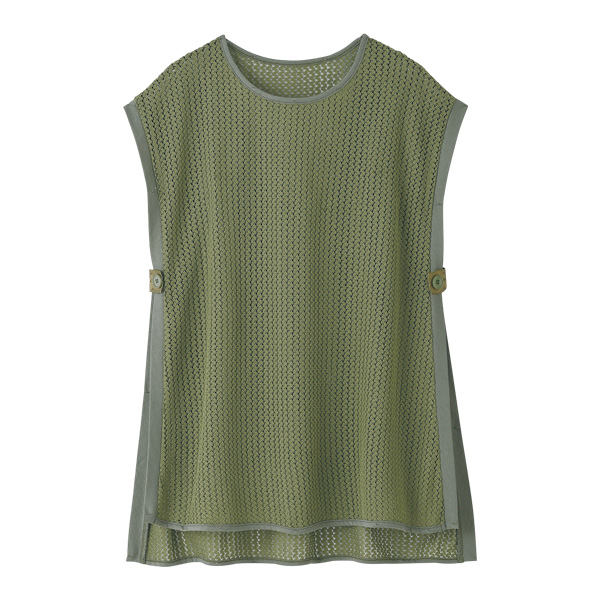 サイドボタン付レースベスト