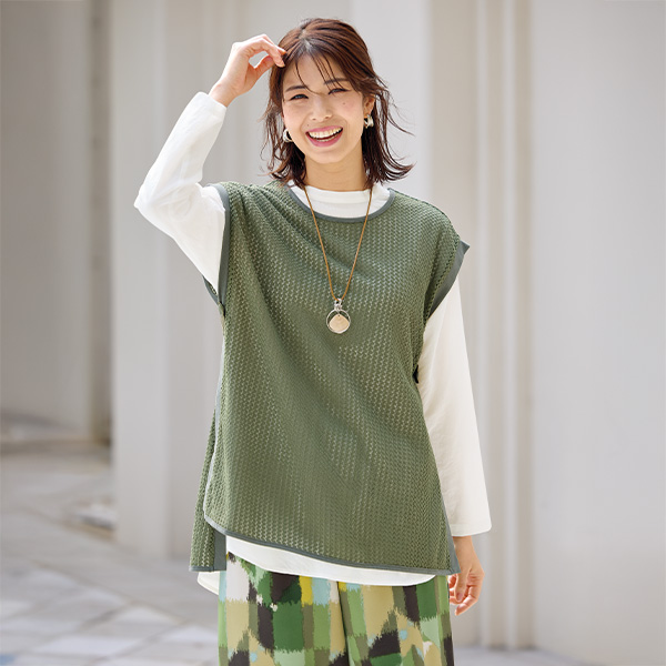 裾ラウンドシャツチュニック