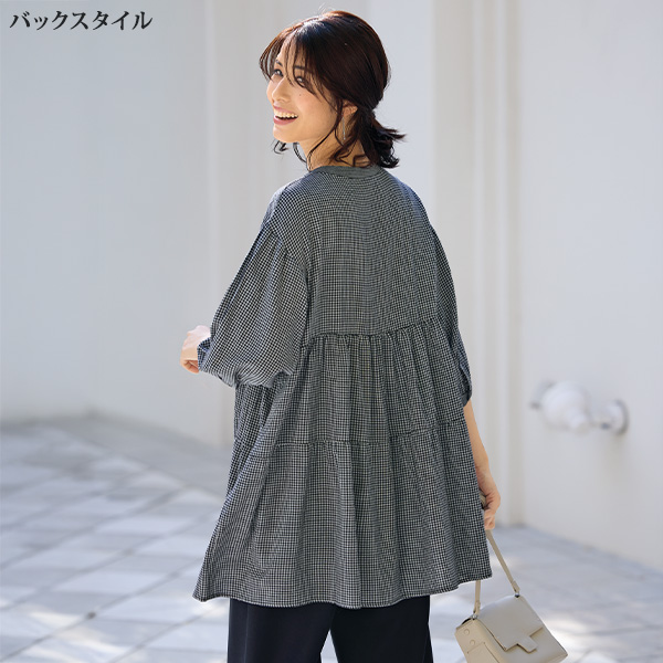ギンガムチェック柄チュニック