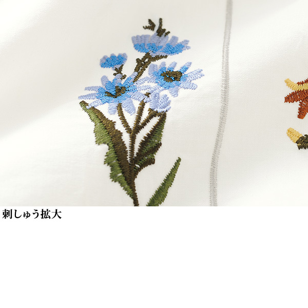 フラワーブーケ刺しゅうシャツ