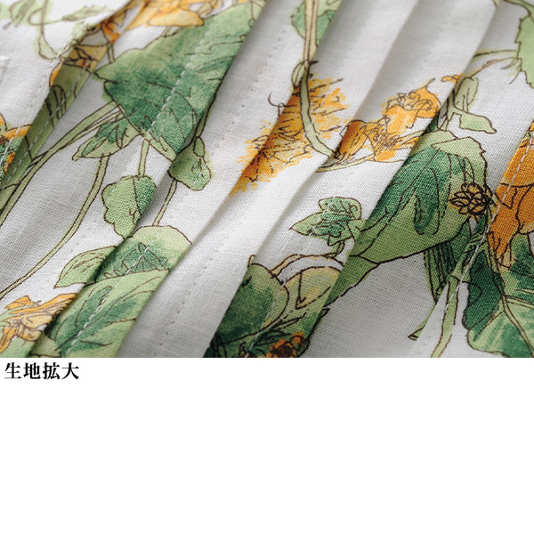 麻綿プリントシャツチュニック