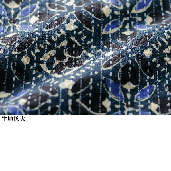 刺し子風刺しゅう入りワンピース