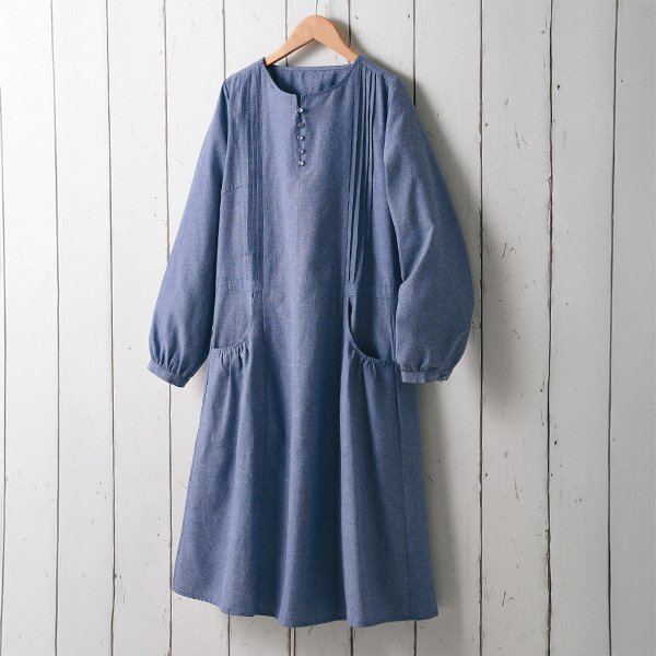 ピンタック使いチュニックワンピース