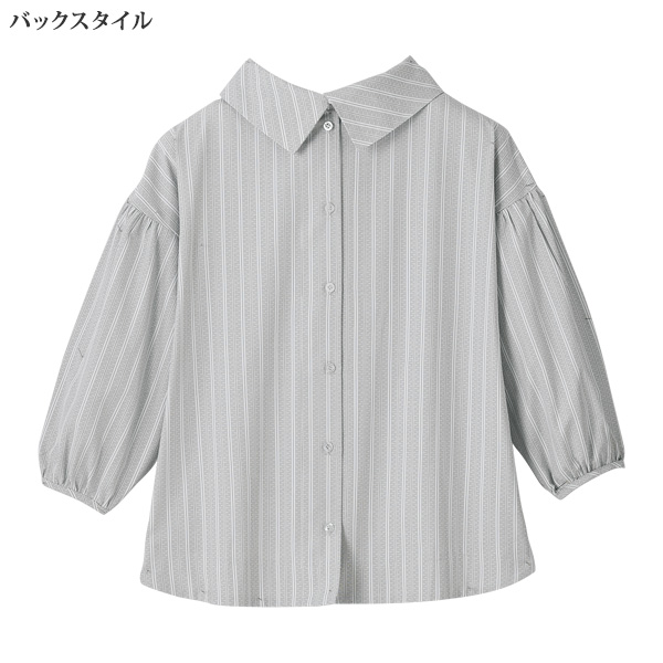 ドビー織ストライプブラウス