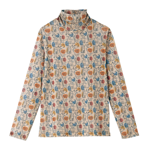 2枚組ネコ柄パワーネットプルオーバー