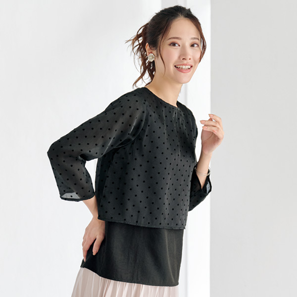 シアードット重ねブラウス