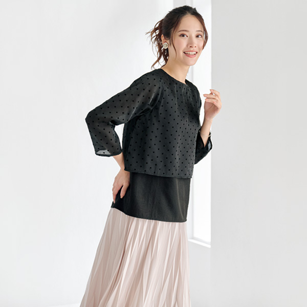 シアードット重ねブラウス