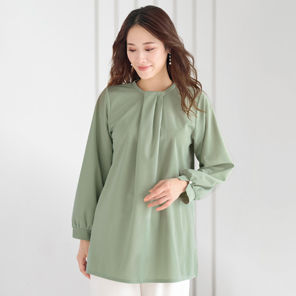 ボウタイ風タックチュニック