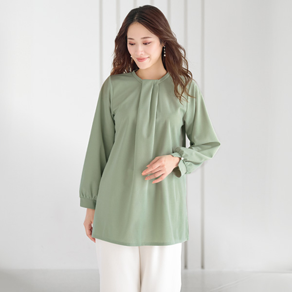 ボウタイ風タックチュニック