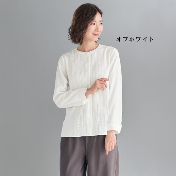 フロントレース使いブラウス 大きいサイズ M L LL 3L