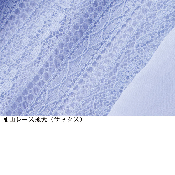 袖レース＆シフォン重ねブラウス 大きいサイズ M L LL 3L