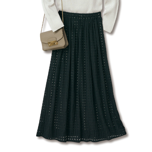 シアーギンガム素材スカート 大きいサイズ M L LL 3L