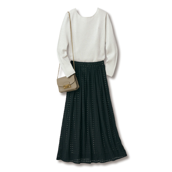 シアーギンガム素材スカート 大きいサイズ M L LL 3L