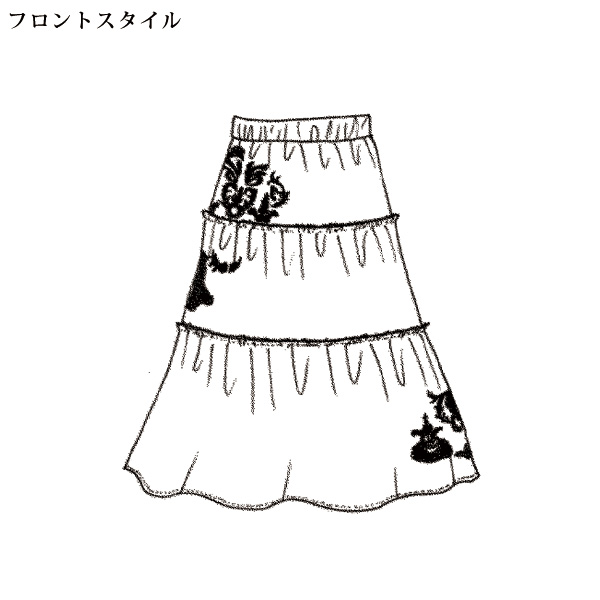 アラベスク柄スカート