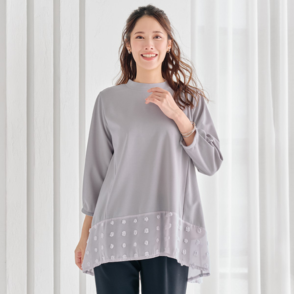 裾シアードットチュニック