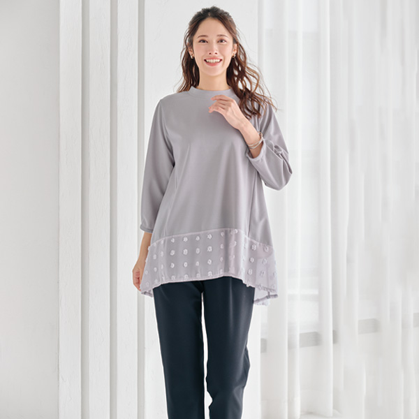 裾シアードットチュニック