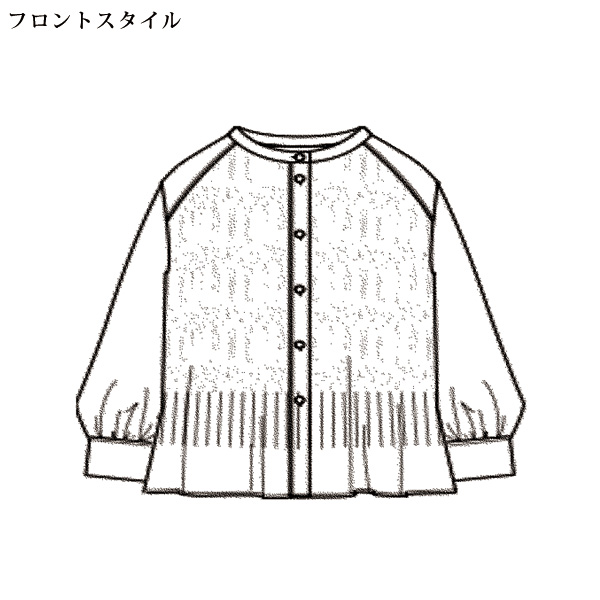 小花柄プリーツブラウス 大きいサイズ M L LL 3L