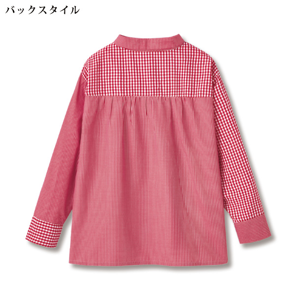 ギンガムチェック切替えシャツ