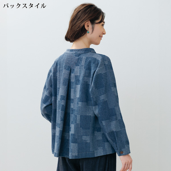 パッチワーク風ジャカード織ジャケット
