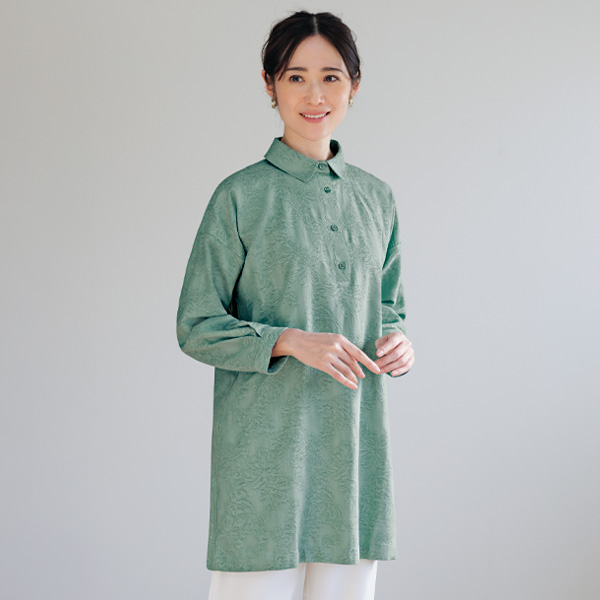 ジャカード織シャツチュニック