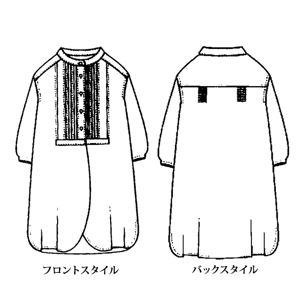 ピンタック入りシャツチュニック