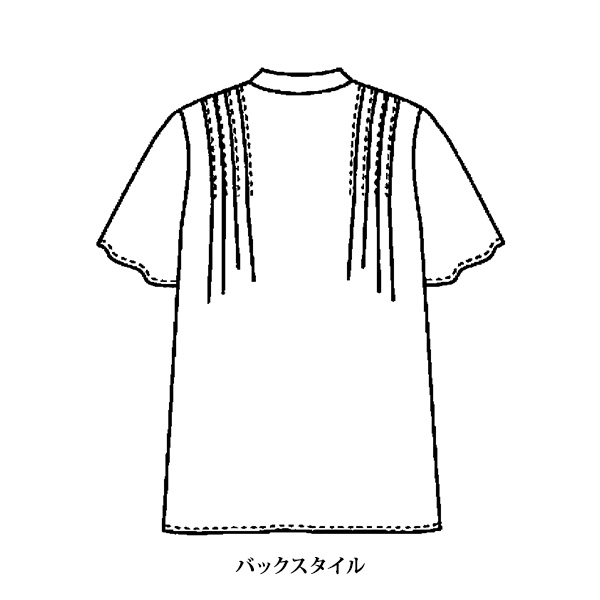 多ボタン＆タック入りロングシャツ