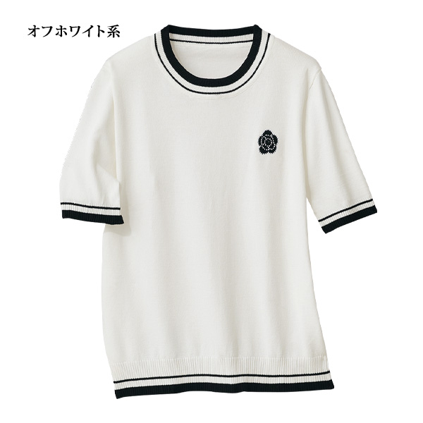 カメリア刺しゅうサマーセーター