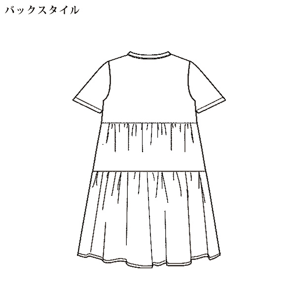 サッカー素材ティアードチュニック 大きいサイズ M L LL 3L