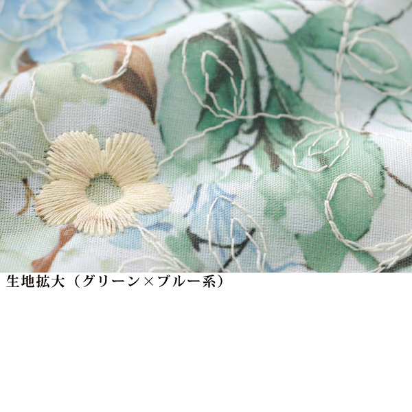 パネルフラワー柄総刺しゅうブラウス