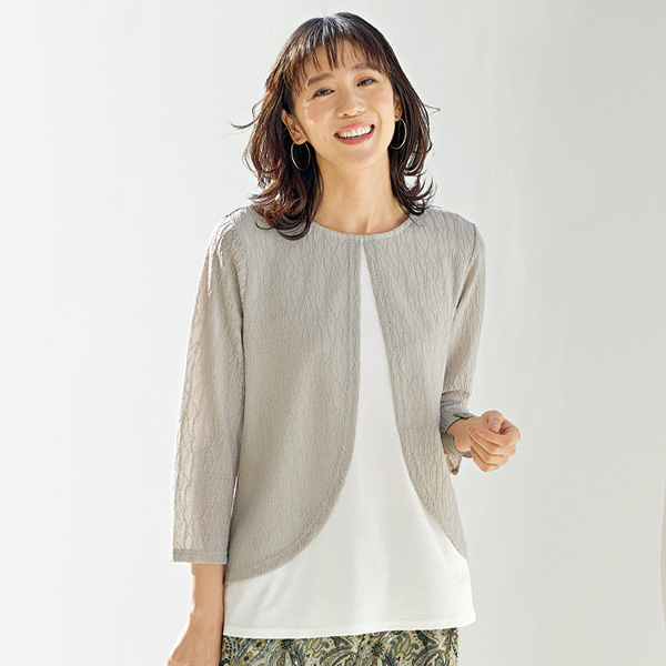 ボレロ重ね着風プルオーバー