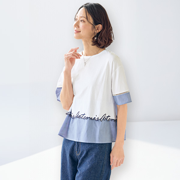 ロゴ刺しゅうカットソープルオーバー