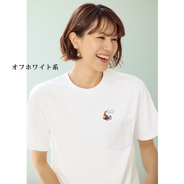 ワンポイント刺しゅうTシャツ
