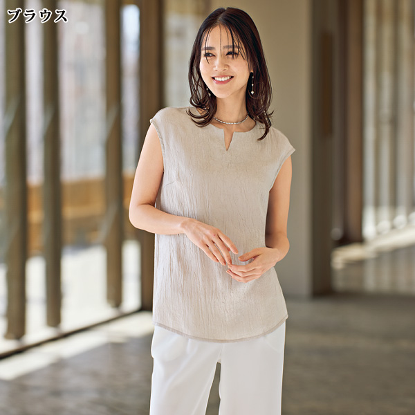 総レーストッパー＆ブラウスアンサンブル 大きいサイズ M L LL 3L