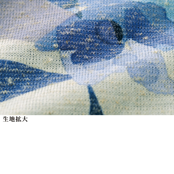 麻混カットソープリントチュニック