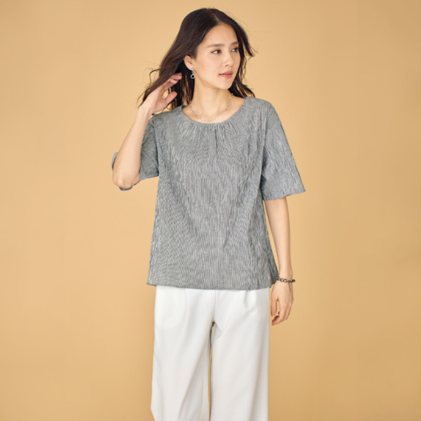 高島ちぢみブラウス