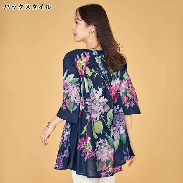 インド綿 パネルプリントフレアチュニック