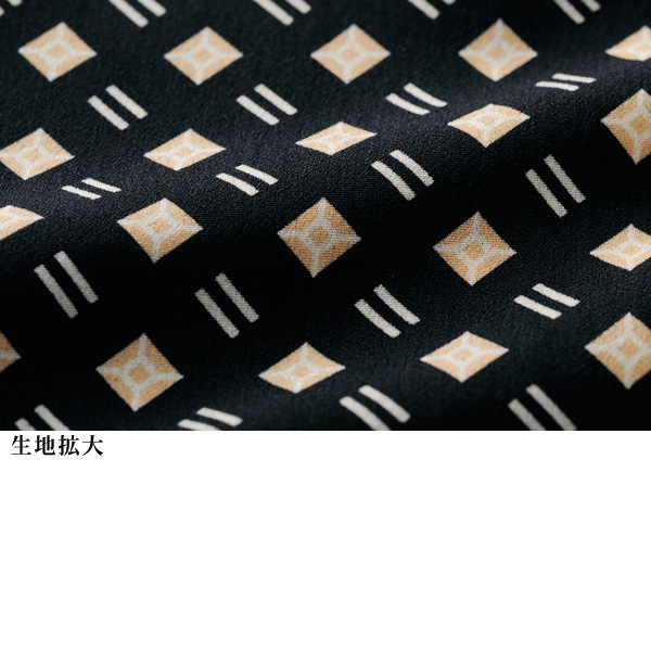 幾何学柄プリントブラウス