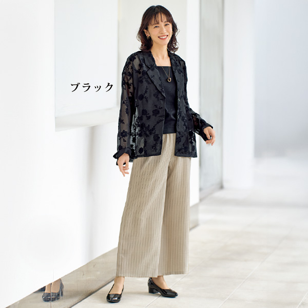 刺しゅうシアーテーラードジャケット