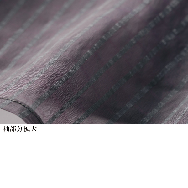 デザインスリーブ異素材使いブラウス 大きいサイズ M L LL 3L