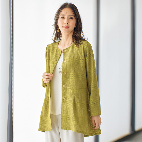 ジャカード素材リラックスジャケット