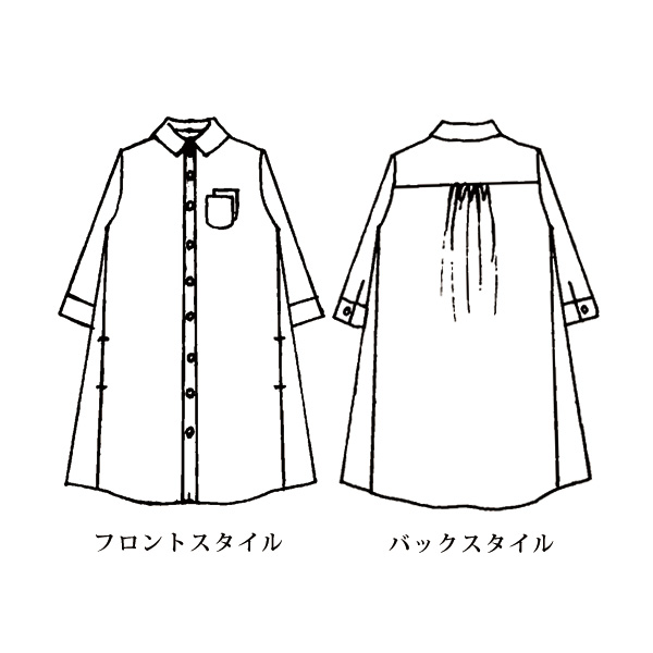 サッカー素材ギンガムチェックシャツチュニック