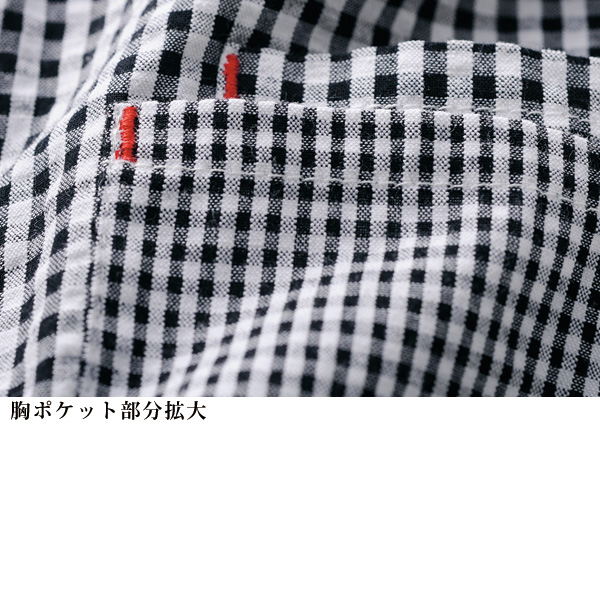 サッカー素材ギンガムチェックシャツチュニック