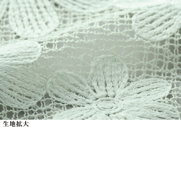 フラワー刺しゅう総レースブラウス