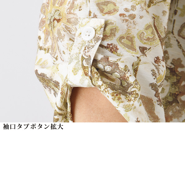 フラワープリントシャツブラウス 大きいサイズ M L LL 3L