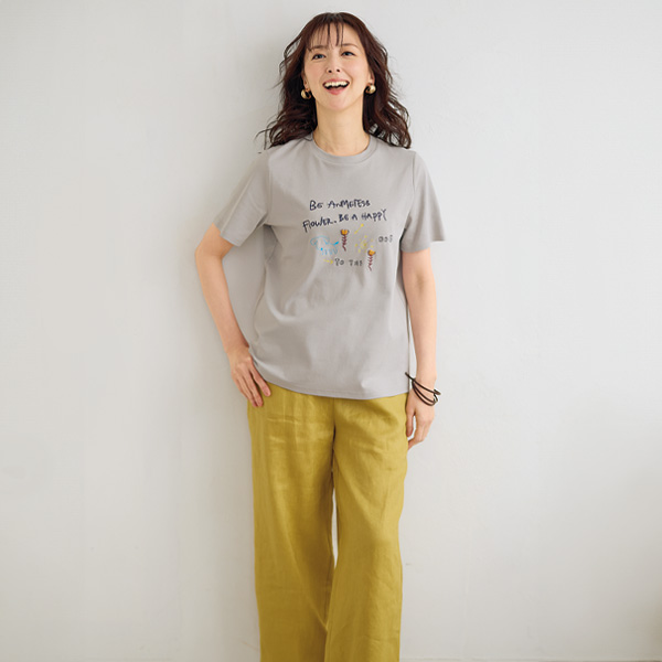 刺しゅう使いTシャツ