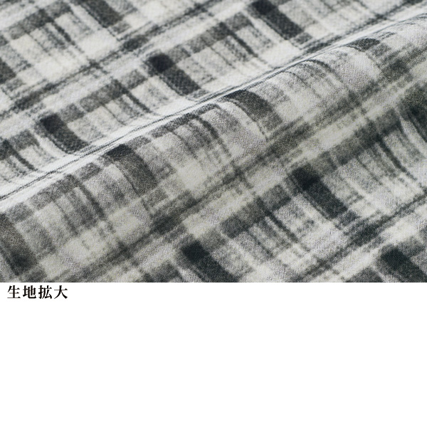 シアーチェック柄シャツ