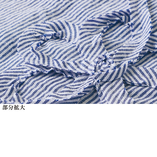 コード刺しゅうストライプブラウス