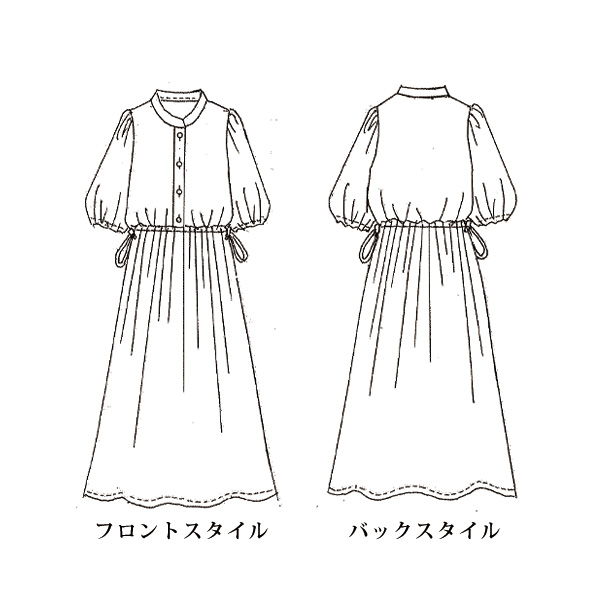 ウエストドロスト使いワンピース