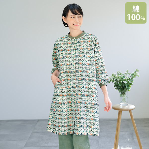 ウニィ 猫ちゃん達のプリントチュニック unii